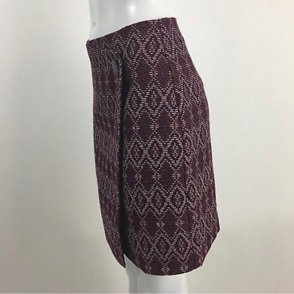 LOFT Size 00 Diamond Print Faux Wrap Skirt New - Picture 2 of 4